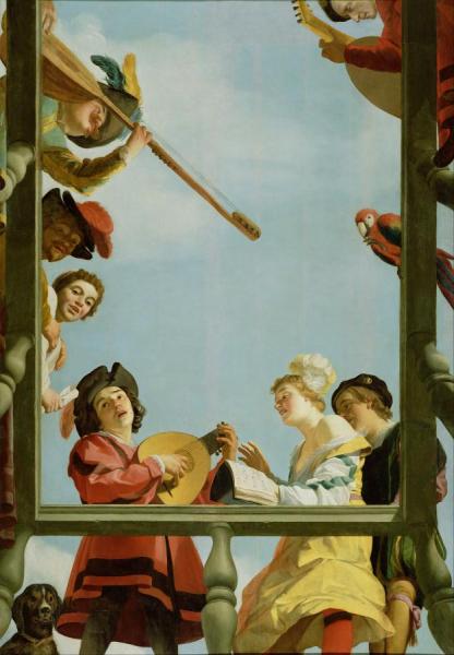 Musical Group On A Balcony by Gerard Van Honthorst