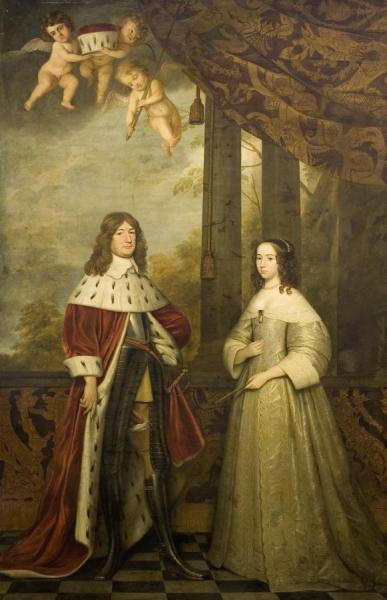 Portrait Of Friedrich Wilhelm,elector Of Brandenburg,with His Wife Louise Henrietta,countess Of Nassau by Gerard Van Honthorst