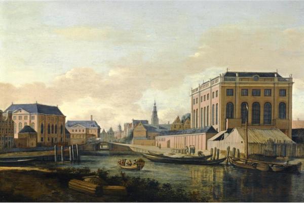 Amsterdam, A View Of The Portuguese And The Grote Synagogue by Gerrit Adriaenszoon Berckheyde