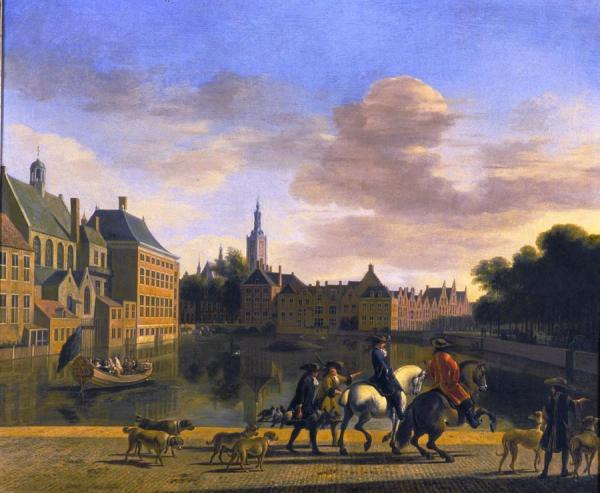 The Hofvijver As Seen From The Korte Vijverberg (the Hague) by Gerrit Adriaenszoon Berckheyde