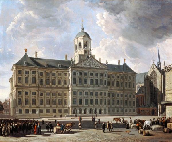 The Town Hall On The Dam In Amsterdam by Gerrit Adriaenszoon Berckheyde
