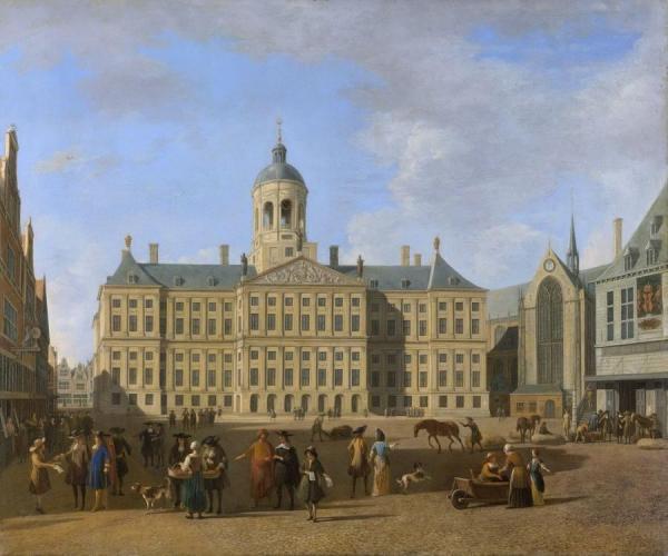 The Town Hall On The Dam In Amsterdam by Gerrit Adriaenszoon Berckheyde