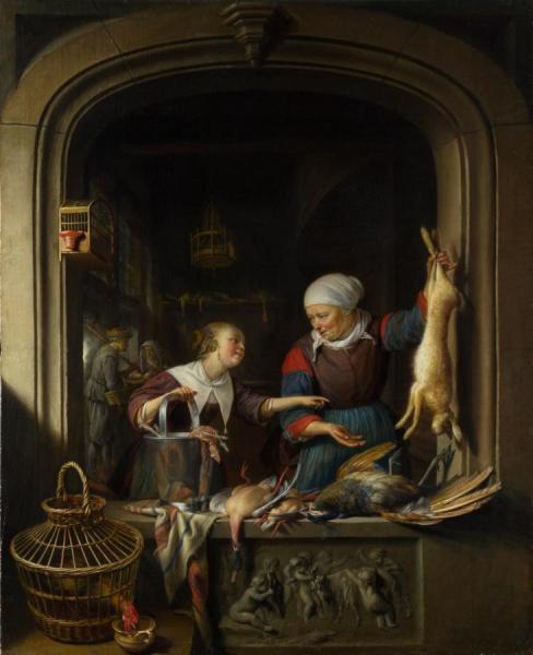 A Poulterer's Shop by Gerrit Dou