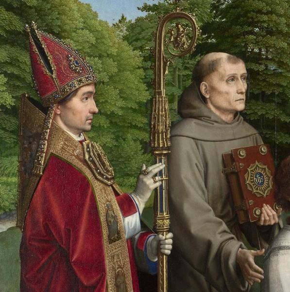 Gheeraert (gerard) David Canon Bernardin De' Salviati And Saints (detail 1)