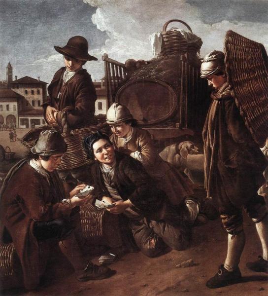 Evening At The Piazza by Giacomo Ceruti