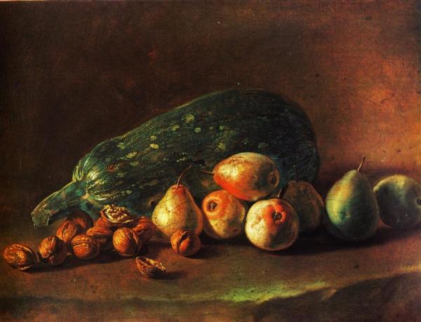 Still Life Of Fruit And Nuts by Giacomo Ceruti