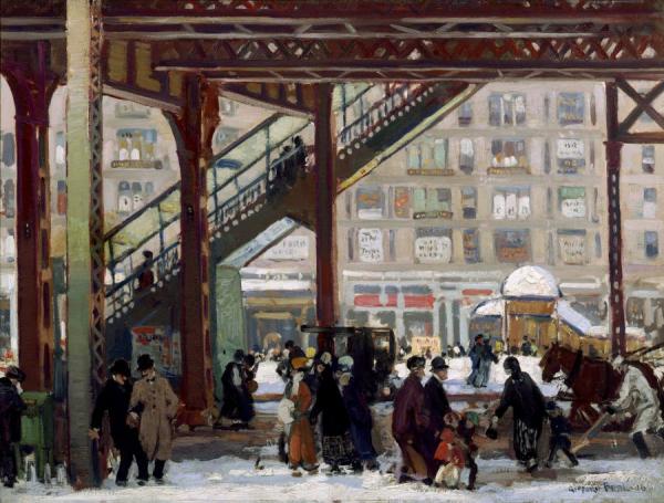 Elevated, Columbus Avenue, New York, 1916 by Gifford Beal Oil Painting Reproductions