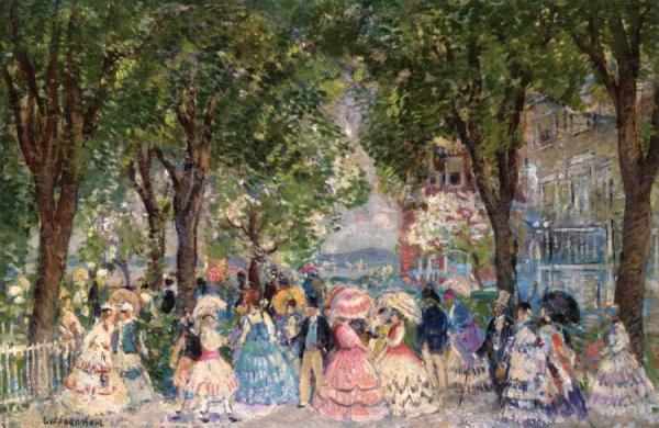 Lawn Party, Old Salem by Gifford Beal