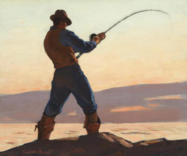 Sea Bass Fisherman, Circa 1928 by Gifford Beal