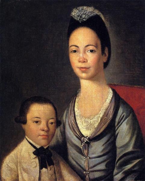 Mrs. Aaron Lopez And Her Son Jushua by Gilbert Stuart