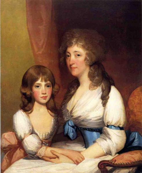 Mrs. Samuel Dick And Daughter Charlotte Anna by Gilbert Stuart