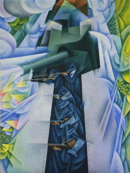 Armored Train In Action, 1915 by Gino Severini