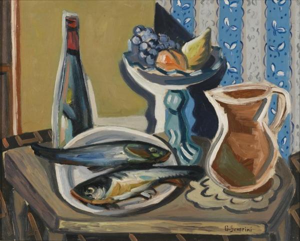 Gino Severini Still Life With Fish