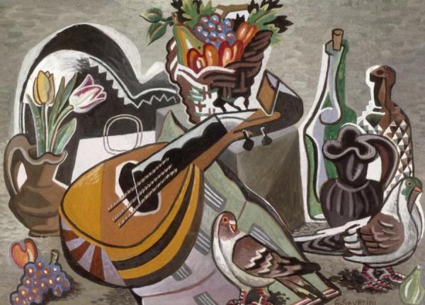 Still Life With Gentian by Gino Severini Oil Painting Reproductions