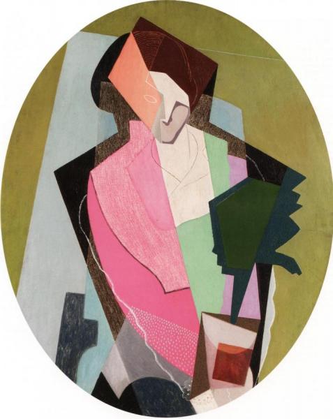 Woman With A Green Plant by Gino Severini