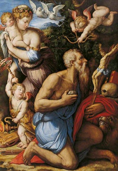 The Temptation Of Saint Jerome by Giorgio Vasari Oil Painting Reproductions