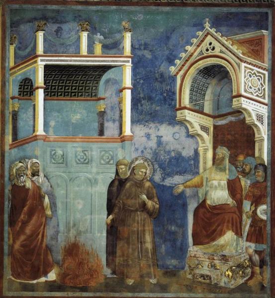 Legend Of St Francis: 11. St Francis Before The Sultan (upper Church, San Francesco, Assisi) by Giotto Di Bondone