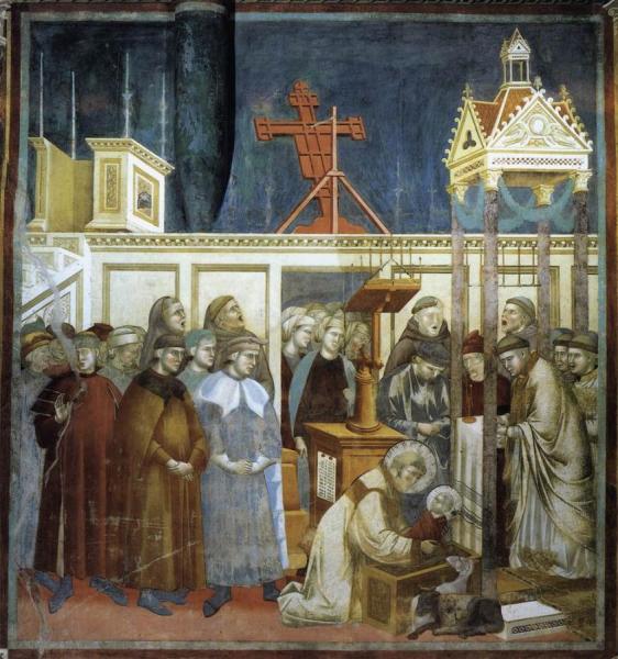 Legend Of St Francis: 13. Institution Of The Crib At Greccio (upper Church, San Francesco, Assisi) by Giotto Di Bondone Oil Painting Reproductions