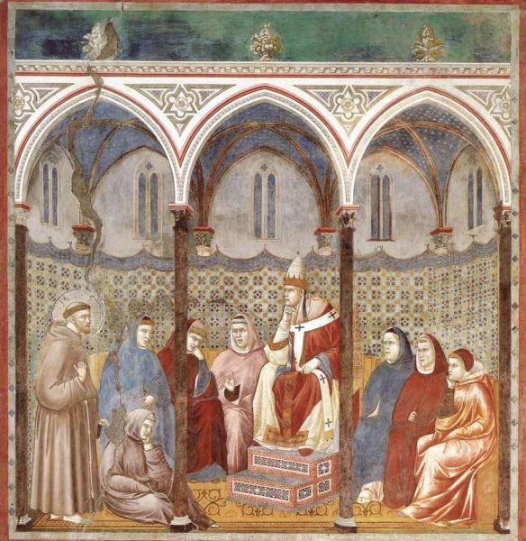 Giotto Di Bondone Legend Of St Francis: 17. St Francis Preaching Before Honorius Iii (upper Church, San Francesco, Assisi)