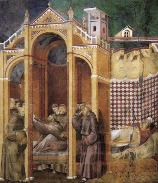 Legend Of St Francis: 21. Apparition To Fra Agostino And To Bishop Guido Of Arezzo (upper Church, San Francesco, Assisi) by Giotto Di Bondone