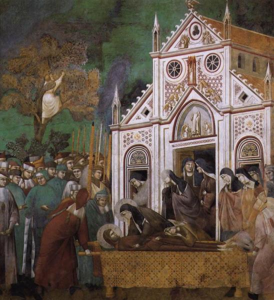 Legend Of St Francis: 23. St. Francis Mourned By St. Clare (upper Church, San Francesco, Assisi) by Giotto Di Bondone