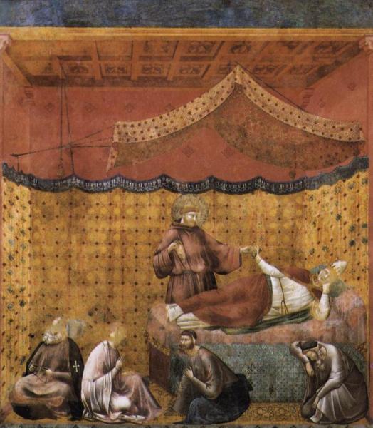 Legend Of St Francis: 25. Dream Of St Gregory (upper Church, San Francesco, Assisi) by Giotto Di Bondone Oil Painting Reproductions
