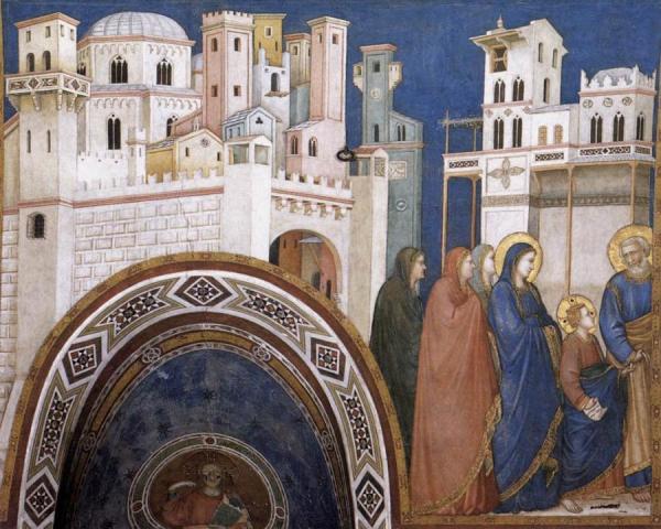 Return Of Christ To Jerusalem (north Transept, Lower Church, San Francesco, Assisi) by Giotto Di Bondone Oil Painting Reproductions
