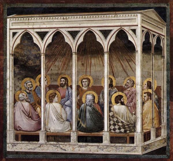 Scenes From The Life Of Christ: 23. Pentecost (cappella Scrovegni (arena Chapel), Padua) by Giotto Di Bondone