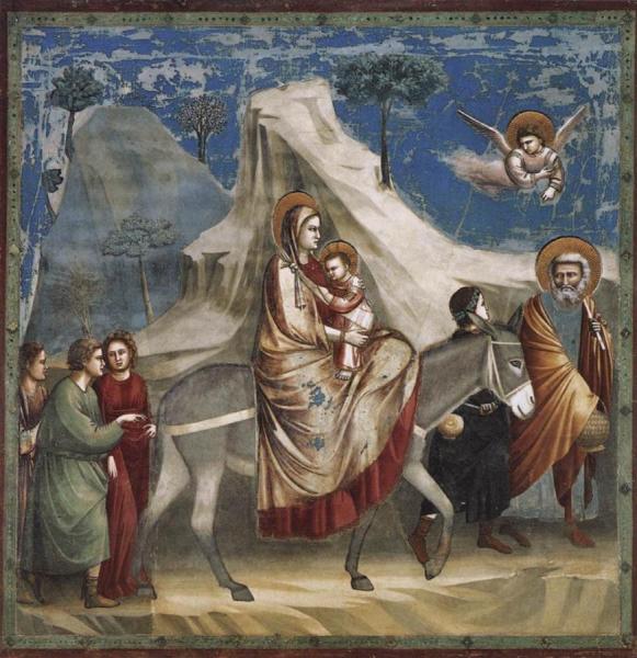 Scenes From The Life Of Christ: 4. Flight Into Egypt (cappella Scrovegni (arena Chapel), Padua) by Giotto Di Bondone