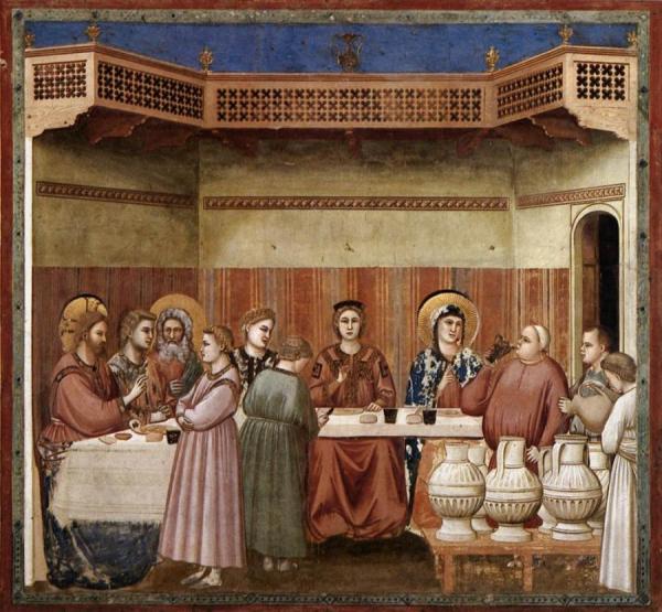 Scenes From The Life Of Christ: 8. Marriage At Cana (cappella Scrovegni (arena Chapel), Padua) by Giotto Di Bondone