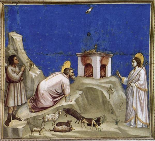 Scenes From The Life Of Joachim: 4. Joachim's Sacrificial Offering (cappella Scrovegni (arena Chapel), Padua) by Giotto Di Bondone Oil Painting Reproductions