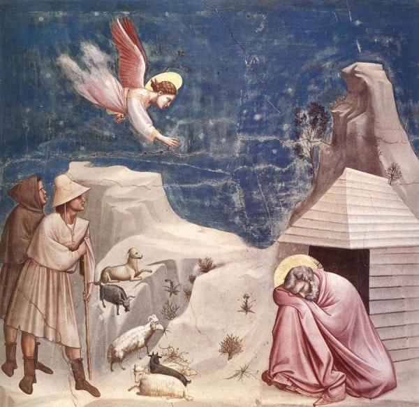 Scenes From The Life Of Joachim: 5. Joachim's Dream (cappella Scrovegni (arena Chapel), Padua) by Giotto Di Bondone Oil Painting Reproductions
