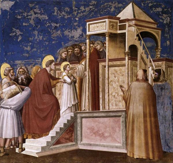 Scenes From The Life Of The Virgin: 2. Presentation Of The Virgin In The Temple (cappella Scrovegni (arena Chapel), Padua) by Giotto Di Bondone
