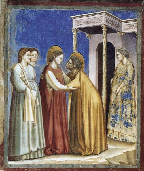 Giotto Di Bondone Scenes From The Life Of The Virgin: 7. Visitation (cappella Scrovegni (arena Chapel), Padua)