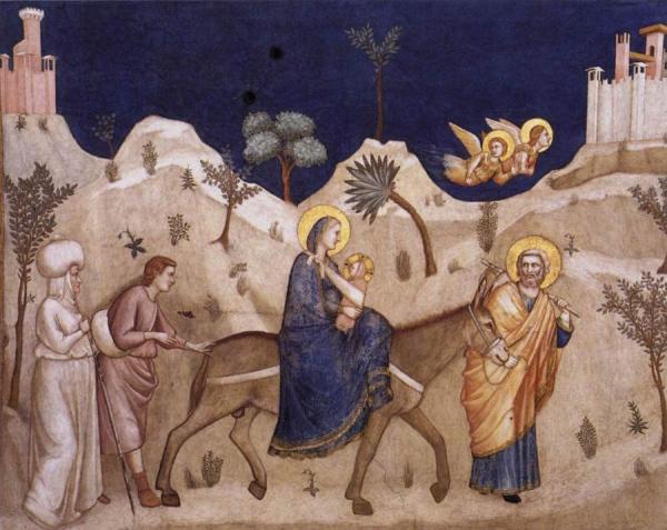The Flight Into Egypt (north Transept, Lower Church, San Francesco, Assisi) by Giotto Di Bondone Oil Painting Reproductions