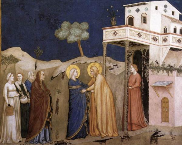 The Visitation (north Transept, Lower Church, San Francesco, Assisi) by Giotto Di Bondone