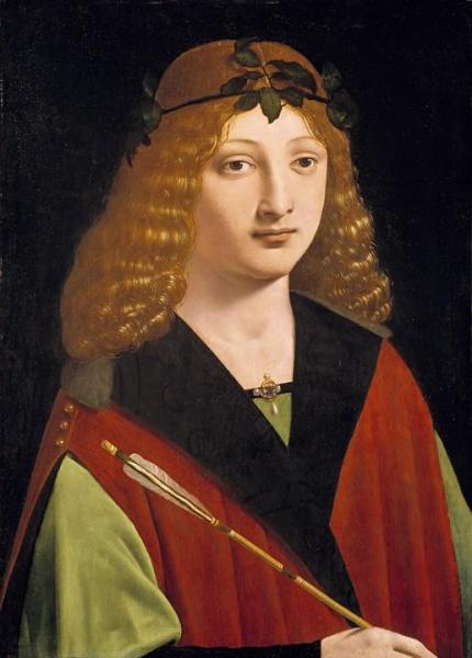 Portrait Of A Youth Holding An Arrow by Giovanni Antonio Boltraffio