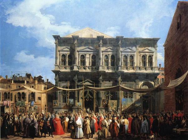 Feast Day Of San Rocco by Giovanni Antonio Canal (called Canaletto)