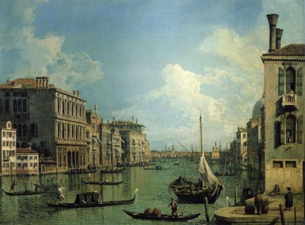Grand Canal Near The Campo San Vio, Looking Towards The Church Of Santa Maria Della Salute by Giovanni Antonio Canal (called Canaletto)