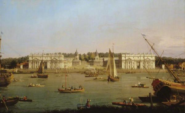 Greenwich Hospital From The North Bank Of The Thames by Giovanni Antonio Canal (called Canaletto)