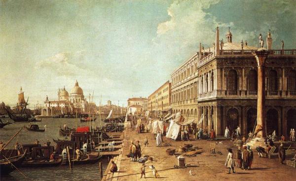 Molo With The Library by Giovanni Antonio Canal (called Canaletto)