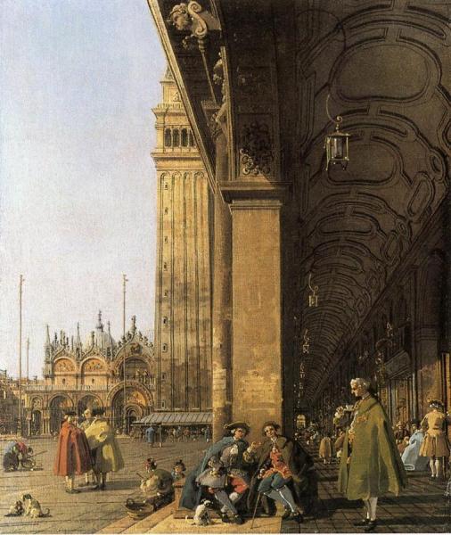 Piazza San Marco, Looking East From The Southwest Corner by Giovanni Antonio Canal (called Canaletto)