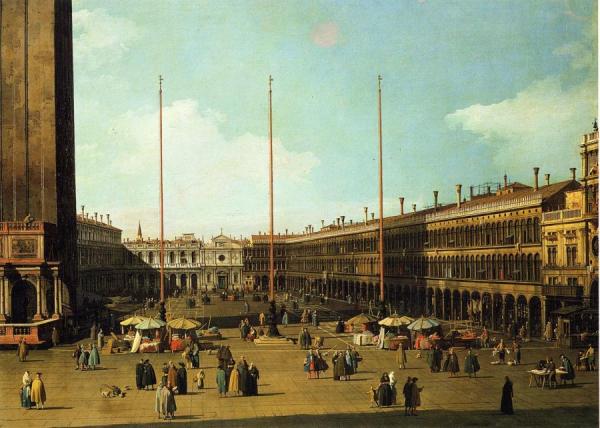 Piazza San Marco, Looking Towards San Geminiano by Giovanni Antonio Canal (called Canaletto)