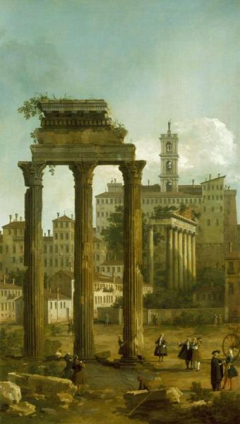 Giovanni Antonio Canal (called Canaletto) Rome:  Ruins Of The Forum Looking Towards The Capitol