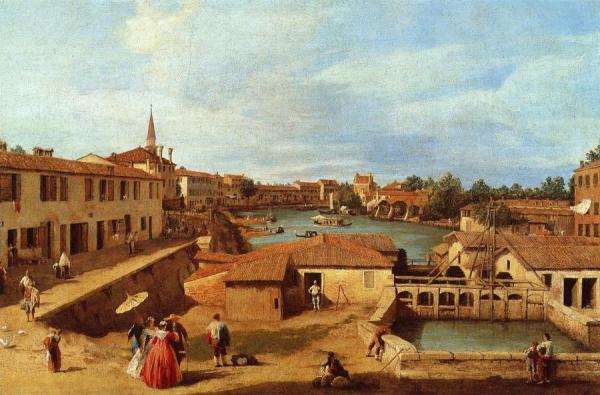 Sluice Gates At Dolo by Giovanni Antonio Canal (called Canaletto)