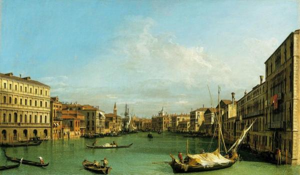 The Grand Canal From The Palazzo Foscari To The Carita by Giovanni Antonio Canal (called Canaletto)