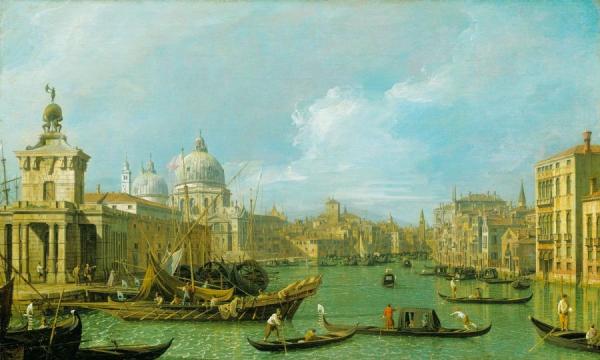The Grand Canal From The Salute Towards The Carita by Giovanni Antonio Canal (called Canaletto)