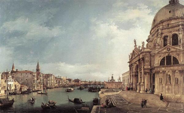 The Grand Canal With S.maria Della Salute Towards The Riva Degli Schiavoni by Giovanni Antonio Canal (called Canaletto)