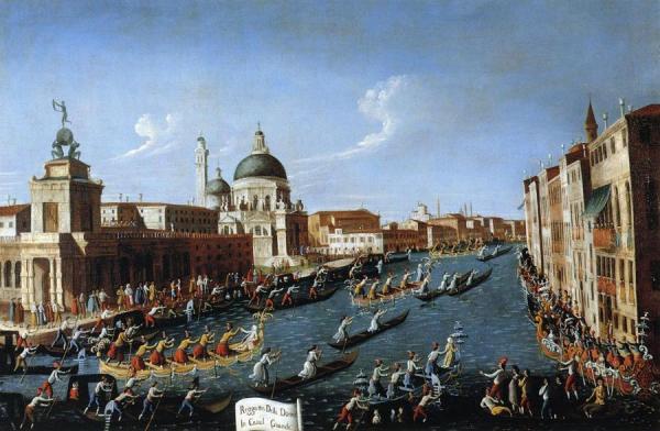 The Women's Regatta On The Grand Canal by Giovanni Antonio Canal (called Canaletto)