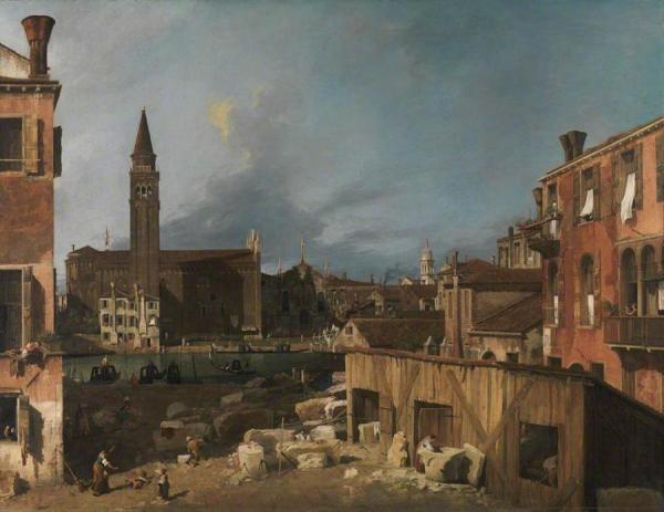 Venice: Campo S. Vidal And Santa Maria Della Carita by Giovanni Antonio Canal (called Canaletto)